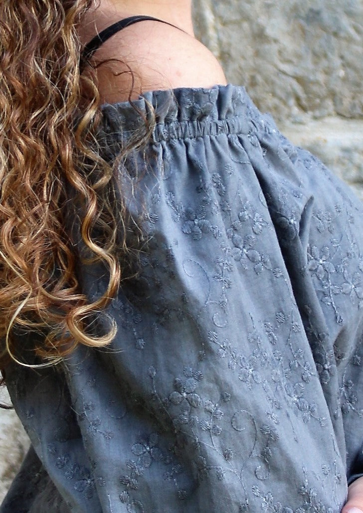Grey cottagecore blouse